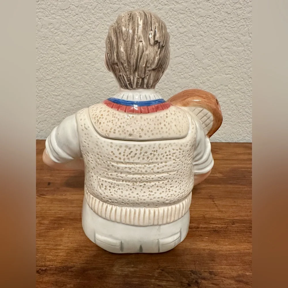 Set of 2 Fitz and Floyd Tennis Tea Pot‎ 1994  Man and Woman Tennis